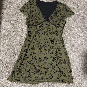 SHEIN Olive Floral Mini Dress